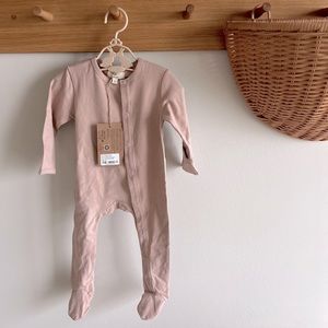 The Simple Folk - Organic Cotton Footed Pajamas - Antique Rose 3-6M - NWT